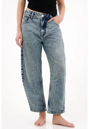 Tennis Jean Slouchy Tono Medio Azul Para Mujer