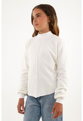 Buzo Crudo Cuello Alto Para Niña