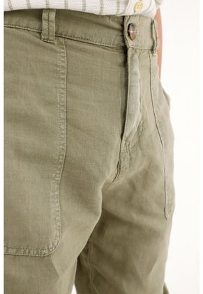 Pantalón Jogger Verde En Apariencia Lino Para Niño