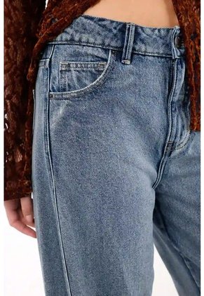 Tennis Jean Wide Leg Tono Medio Para Mujer