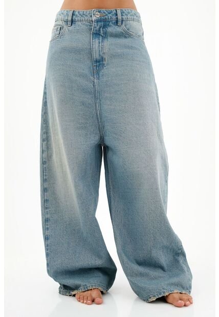 Tennis Jean De Tiro Súper Largo Azul Para Mujer