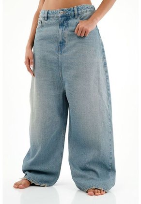 Tennis Jean De Tiro Súper Largo Azul Para Mujer