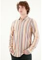Camisa Cuello Francés A Rayas Para Hombre de Tennis