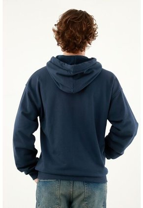 Buzo Con Capucha Azul Para Hombre