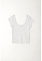 Tennis Camiseta En Rib Ajustada Blanca Para Mujer de Tennis
