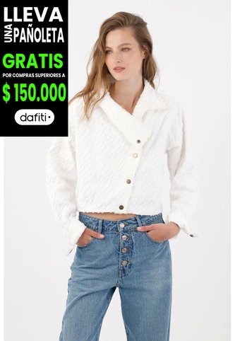 Tennis Chaqueta Con Textura En Relieve En Algodón Blanco Para Mujer Tennis