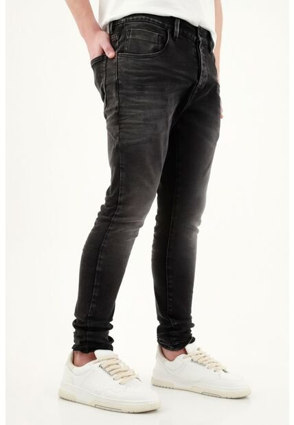 Jean Super Skinny Negro Para Hombre