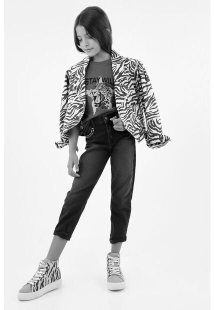 Camiseta Verde Estampada Con Brillos Para Niña