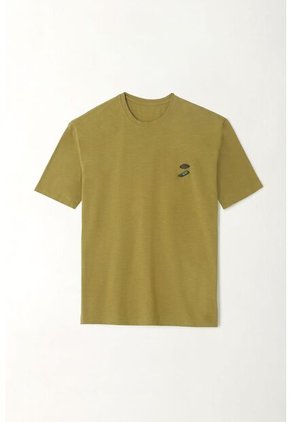 Camiseta En Jersey Flamé Verde Para Hombre
