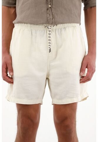 Bermuda Regular Fit Con Pretina Elástica Amarilla Para Hombre Tennis