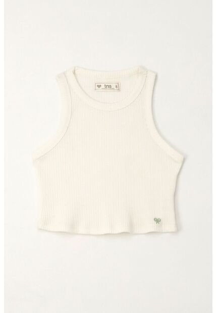 Camiseta Manga Sisa En Rib Crudo Para Niña