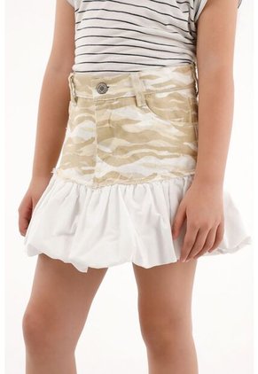 Falda Corta Con Estampado Militar Para Niña