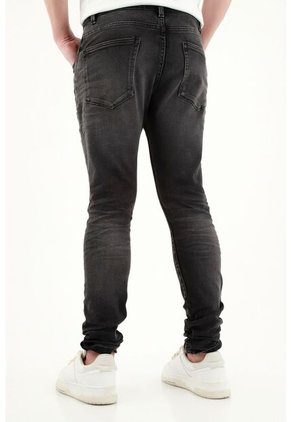 Jean Super Skinny Negro Para Hombre