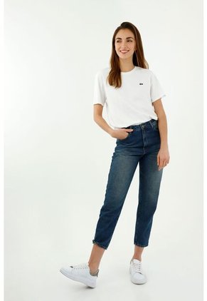 Camiseta De Hombre, Cuello Redondo Manga Corta, Con Bordado De Bicicleta, Color Blanco