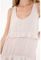 Tennis Vestido Asimétrico Con Boleros Crudo Para Mujer de Tennis