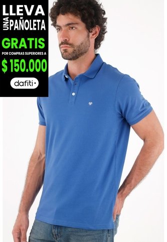 Tennis Polo Para Hombre De Algodón Azul Royal Fit Clásico Con Mini Bordado Tennis