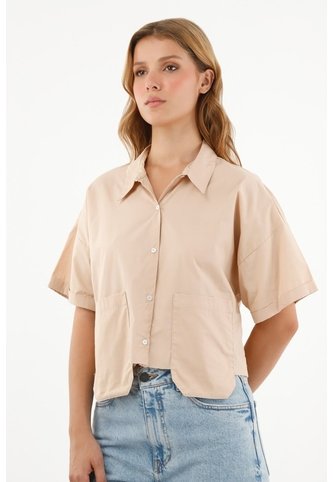 Camisa Café Con Ruedo Al Corte Para Mujer Tennis