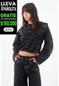 Tennis Camisa Para Mujer En Algodón Negro Lavado Relajado Con Hombros Marcados de Tennis