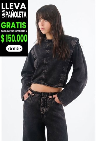 Tennis Camisa Para Mujer En Algodón Negro Lavado Relajado Con Hombros Marcados Tennis