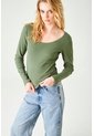 Tennis Camiseta Slim Fit Manga Larga En Algodón Verde Para Mujer de Tennis