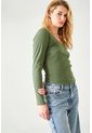 Tennis Camiseta Slim Fit Manga Larga En Algodón Verde Para Mujer de Tennis