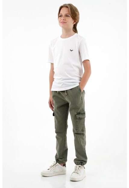 Camiseta Blanca Con Estampado Posterior Para Niño