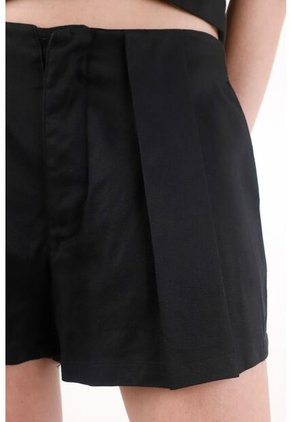 Tennis Short Tiro Alto Con Tablas Negro Para Mujer