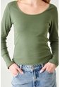 Tennis Camiseta Slim Fit Manga Larga En Algodón Verde Para Mujer de Tennis
