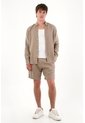 Tennis Camisa En 100% Lino Con Mini Bordado Gris Para Hombre de Tennis