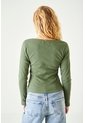 Tennis Camiseta Slim Fit Manga Larga En Algodón Verde Para Mujer de Tennis