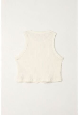 Camiseta Manga Sisa En Rib Crudo Para Niña Tennis