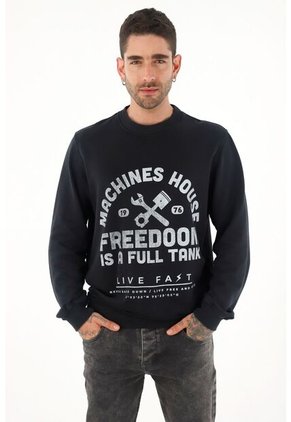 Tennis Buzo Negro Estampado Para Hombre