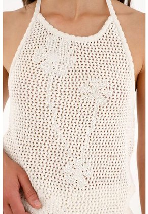 Tennis Camiseta De Tejido Abierto Crudo Para Mujer