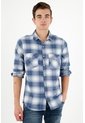 Tennis Camisa Tipo Leñadora Azul Para Hombre de Tennis
