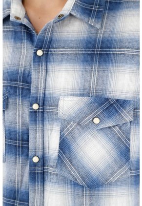 Tennis Camisa Tipo Leñadora Azul Para Hombre
