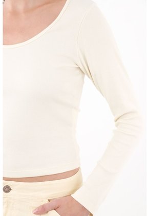 Tennis Camiseta Manga Larga Con Cuello Redondo En Algodón Crudo Para Mujer