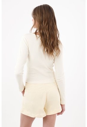 Tennis Camiseta Manga Larga Con Cuello Redondo En Algodón Crudo Para Mujer