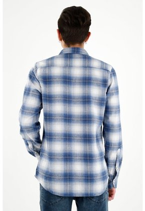 Tennis Camisa Tipo Leñadora Azul Para Hombre