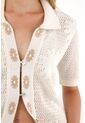 Tennis Camisa Crudo Tejida Con Diseño De Flores Para Mujer de Tennis