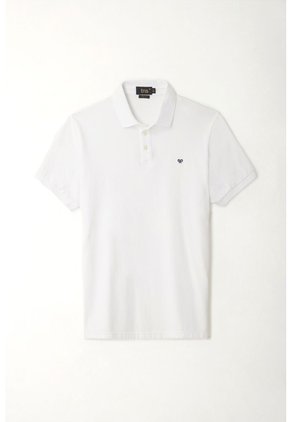 Tennis Polo Slim Fit Blanca Licra Para Hombre