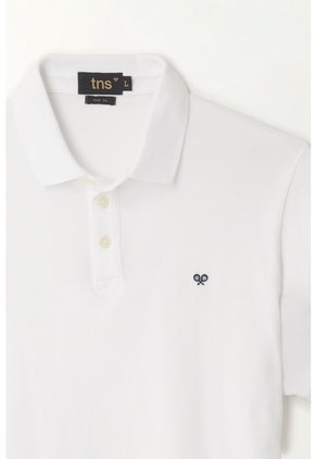 Tennis Polo Slim Fit Blanca Licra Para Hombre