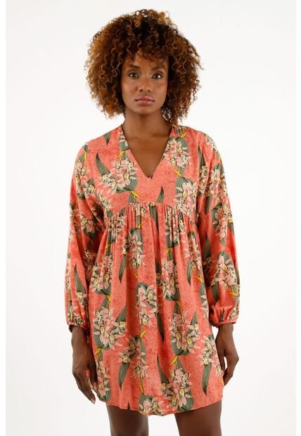 Vestido Con Escote En V Naranja Para Mujer