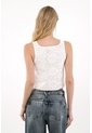 Camisa Tipo Chaleco En Tela Texturizada Crudo Para Mujer de Tennis