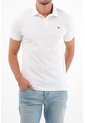 Tennis Polo Slim Fit Blanca Licra Para Hombre de Tennis