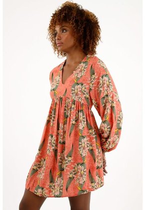 Vestido Con Escote En V Naranja Para Mujer