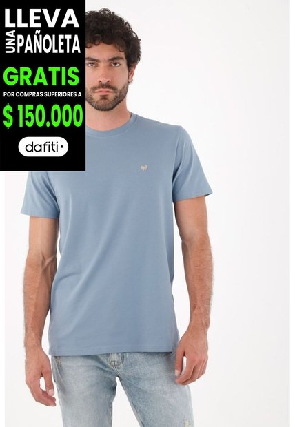 Tennis Camiseta Para Hombre De Algodón Azul Regular Con Icono De Raquetas
