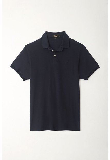 Tennis Polo Slim Fit Azul Licra Para Hombre