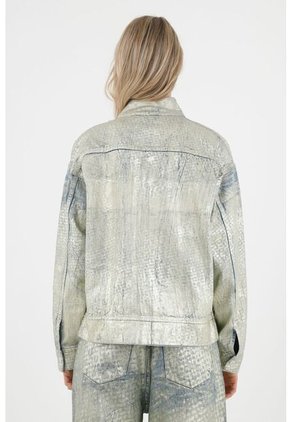 Tennis Chaqueta Efecto Metalizado Oversize Para Mujer