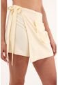 Falda Short Crudo De Apariencia Lino Para Mujer de Tennis