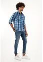 Tennis Camisa Azul Tipo Leñadora Para Hombre de Tennis